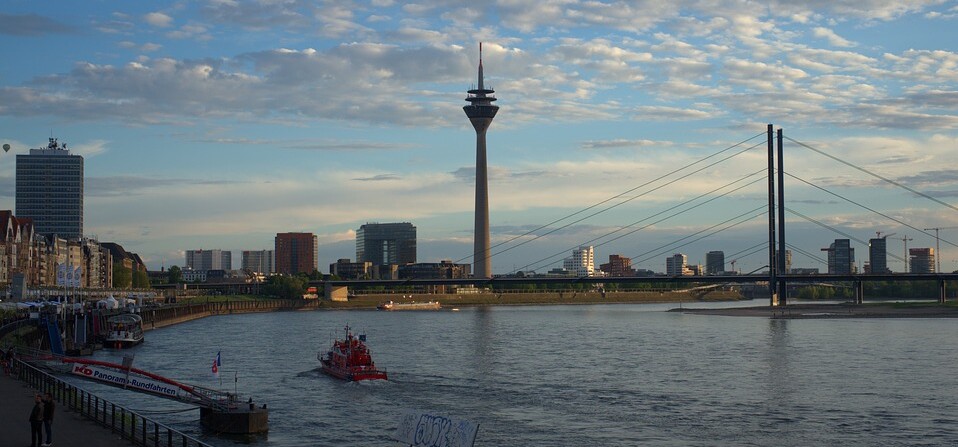 Television tower Düsseldorf on the Rhine