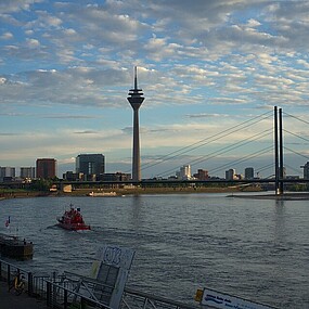 Television tower Düsseldorf on the Rhine