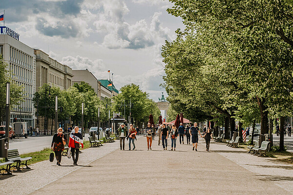 The avenue Unter den Linden between Alexanderplatz and the Brandenburg Gate