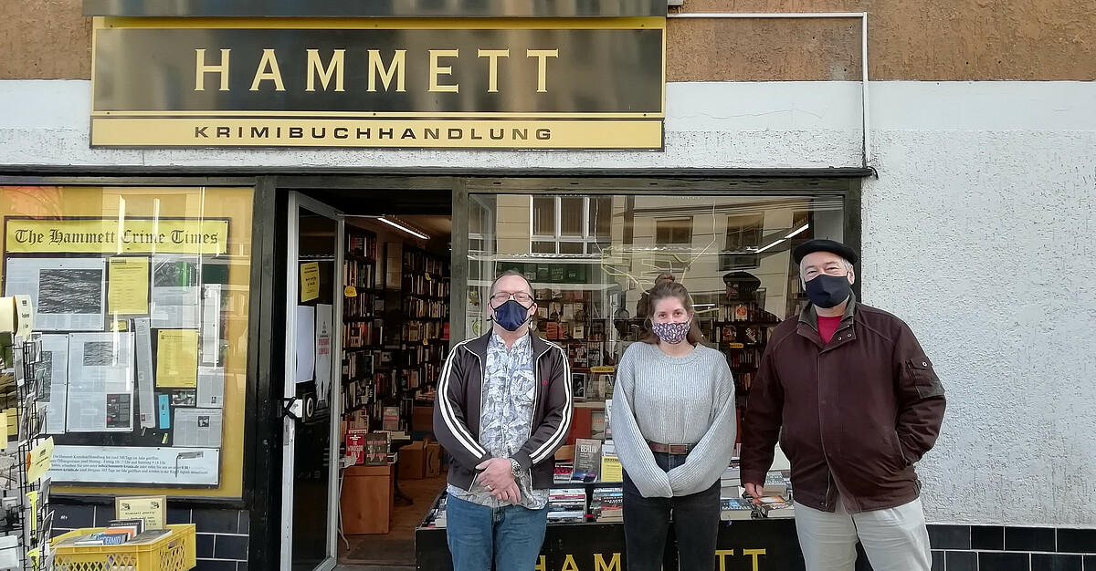 Bookstore Hammett in Berlin Kreuzberg specializes in crime fiction.