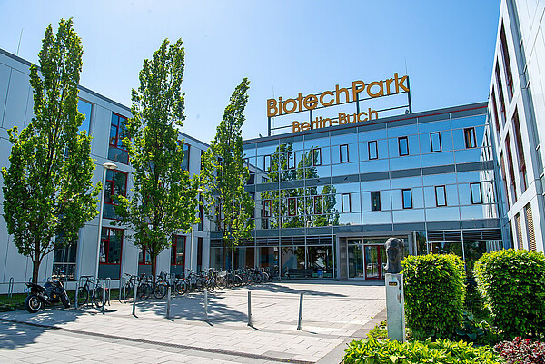 The main entrance to BiotechPark Berlin-Buch