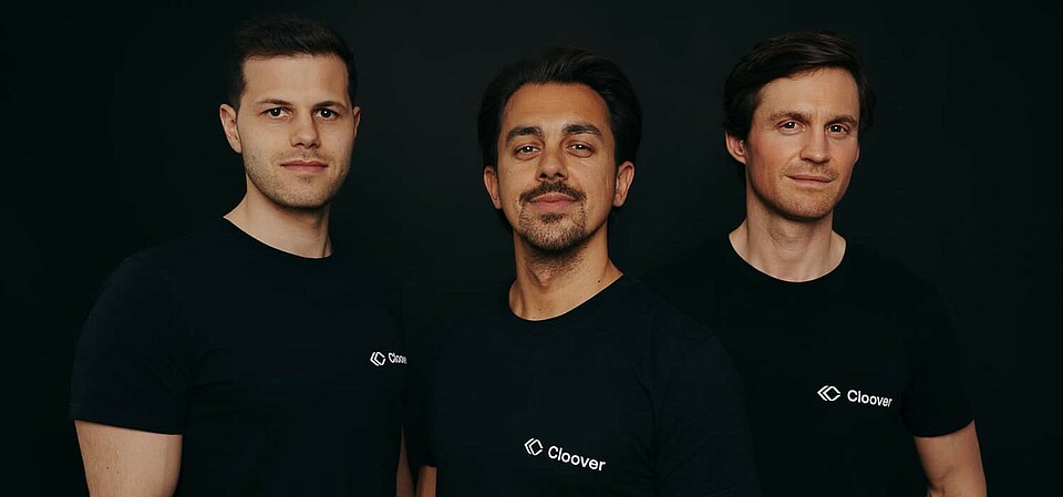 Cloover Management: Valentin Gönczy, Jodok Betschart and Peder Broms. 