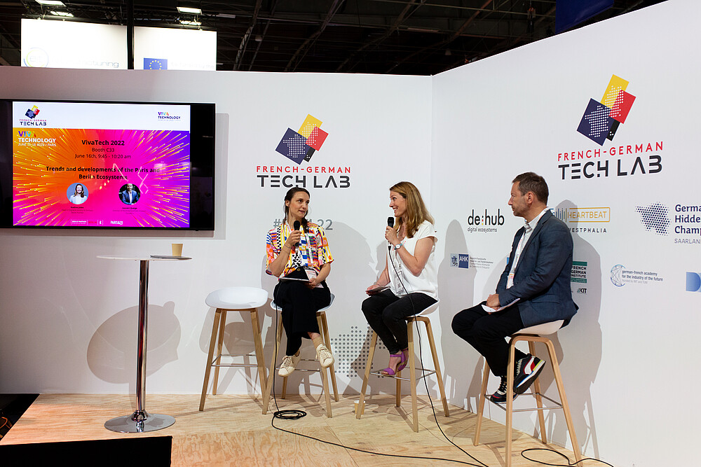 Panel at Berlin booth at VivaTech 2022 in Paris with Paris & Co