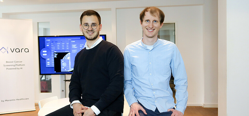 CEO Jonas Muff and CTO Stefan Bunk of breast cancer screening AI healthtech company Vara