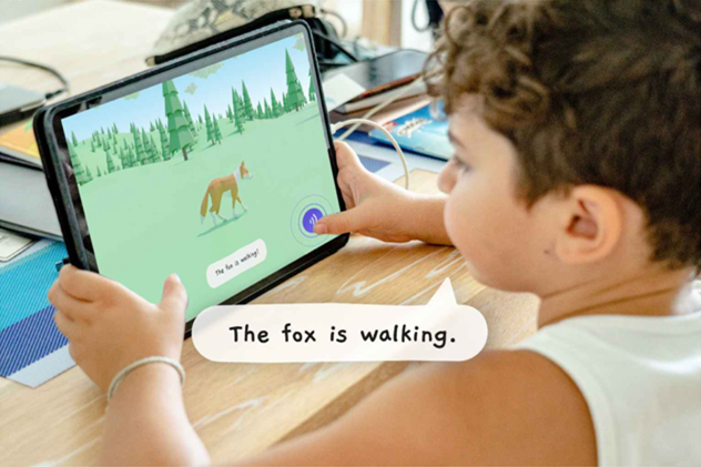 With the app Word to World, children see digital images of words they speak aloud
